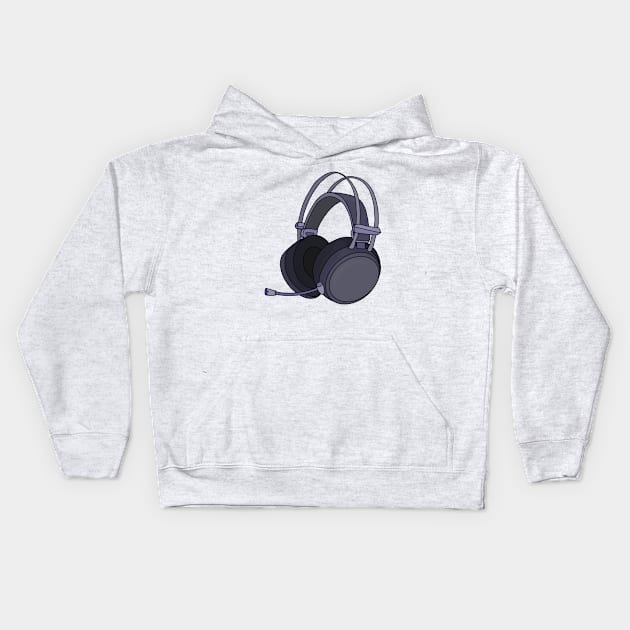 Cool Gamer Headphones Kids Hoodie by DiegoCarvalho